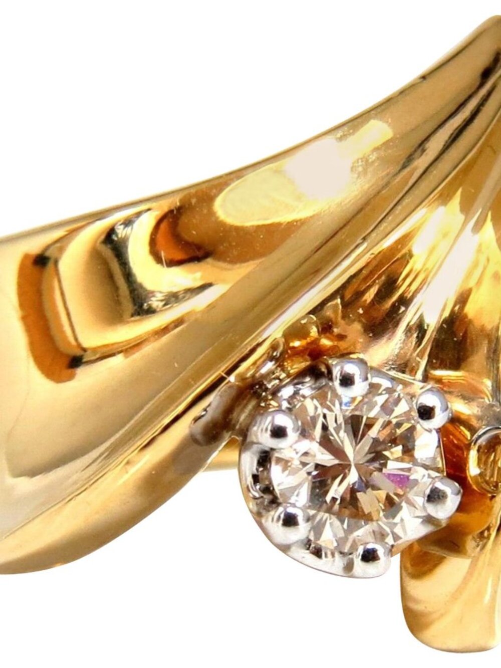 .53ct Natural Fancy Light Brown Diamond ring 14kt Bypass Deco*